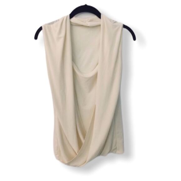 For  Cynthia SZ S Cream draped blouse - Picture 1 of 4